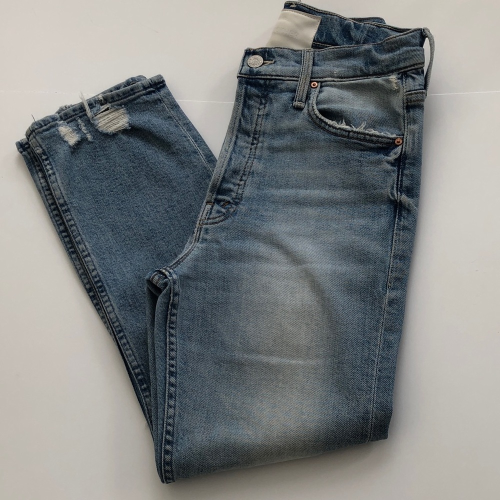 MOTHER the Tomcat Light Blue Straight Leg Jeans